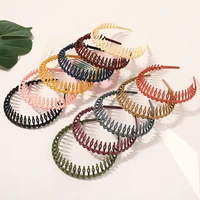 fashion simple resin hair comb hairbands solid toothed no slip wave headbands for women girls ladies hair hoop hair accessories