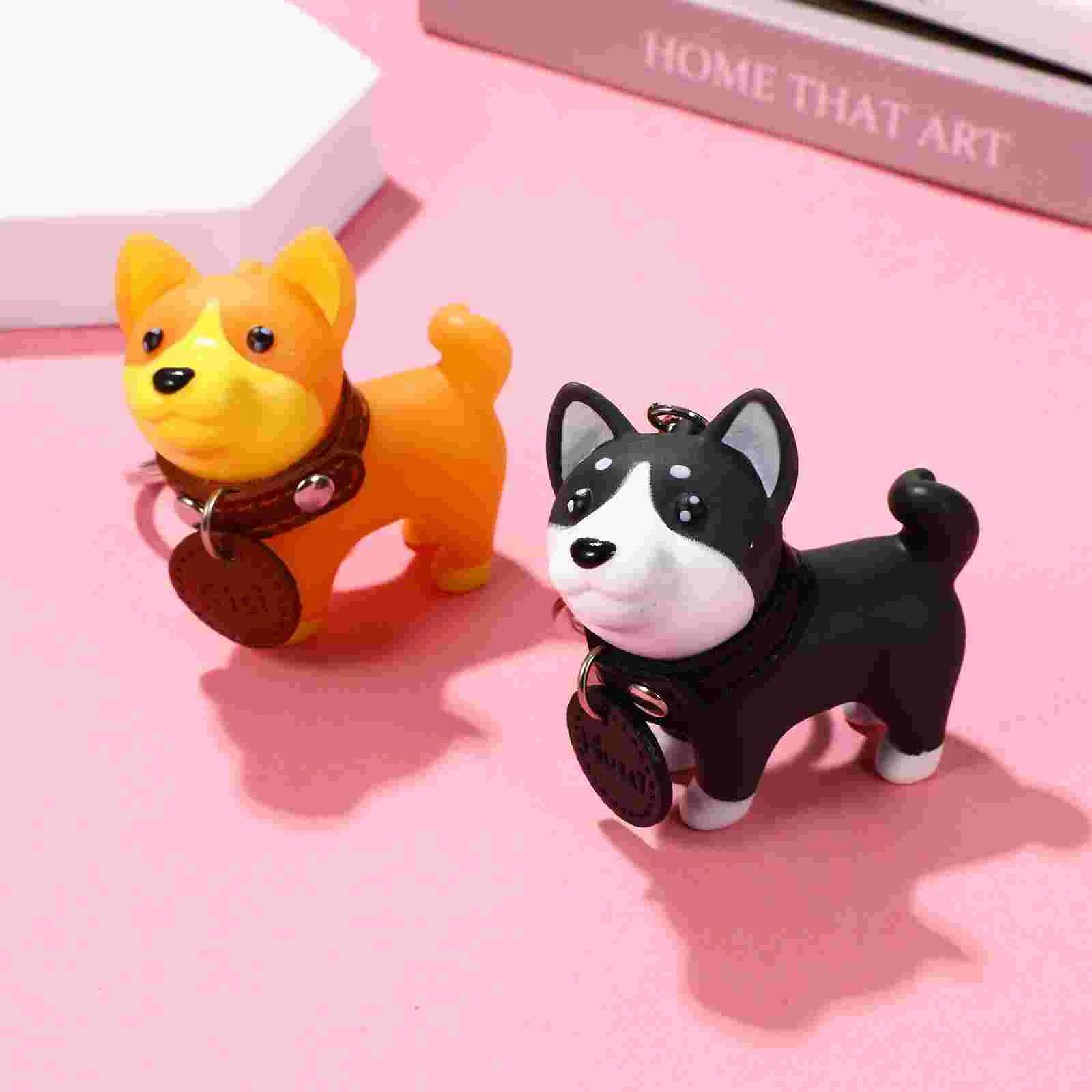 2Pcs Puppy Keychain Cartoon Pendant Keychain Keychain Charms Miniature Pendant Key Ring Car Key Chain for Kids Adults