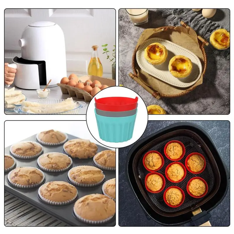 Силиконовая форма Ramekins для выпечки маффинов фритюрницы набор аксессуаров с