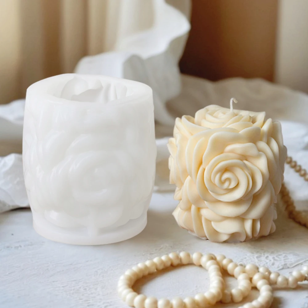 Многоразмерная форма для розовой колонны свечей цветов цилиндра мыла