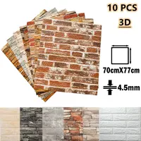 10Pcs Self-adhesive Panel Living Room Background Brick Waterproof Foam Wallpapers Bedroom Wall DIY Luxury Decor 3D Wall Sticker