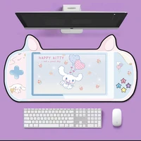 new cute cartoon cat ear game computer keyboard mouse pad office long table mat desk for teen girls for bedroom