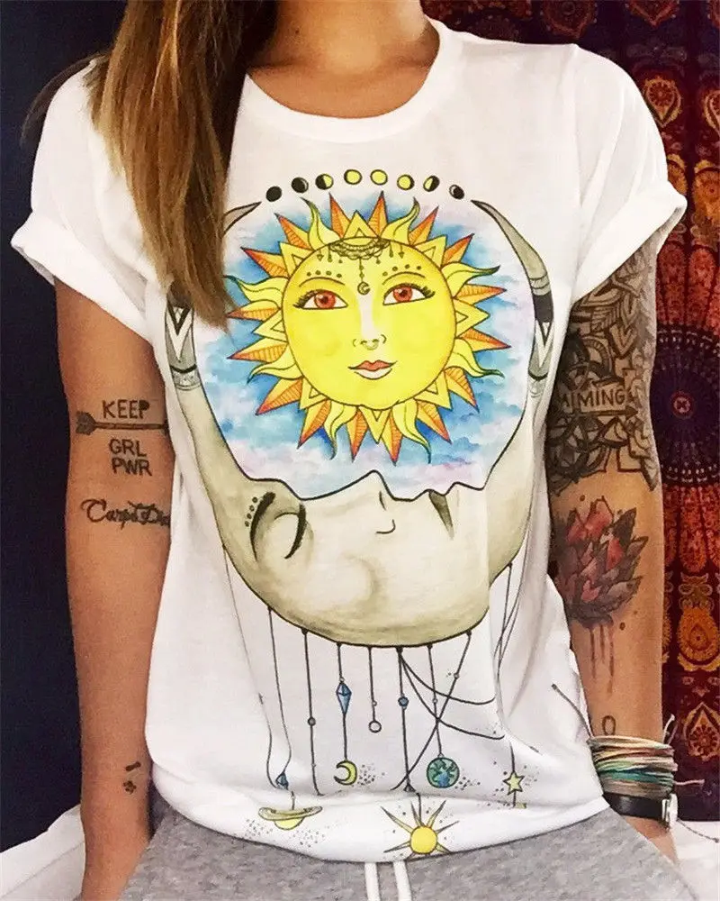 

2021 High Quality beautiful new Women T Shirts Woman Fabric Printing nice T Shirts For Ladies