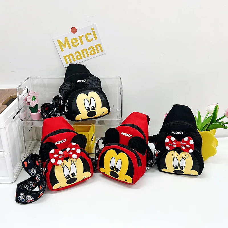 

Disney Cartoon Shoulder Bags Children Chest Bag Anime Figures Mickey Minnie Mouse Cute Trend Crossbody Bags Fashion Girls Bags