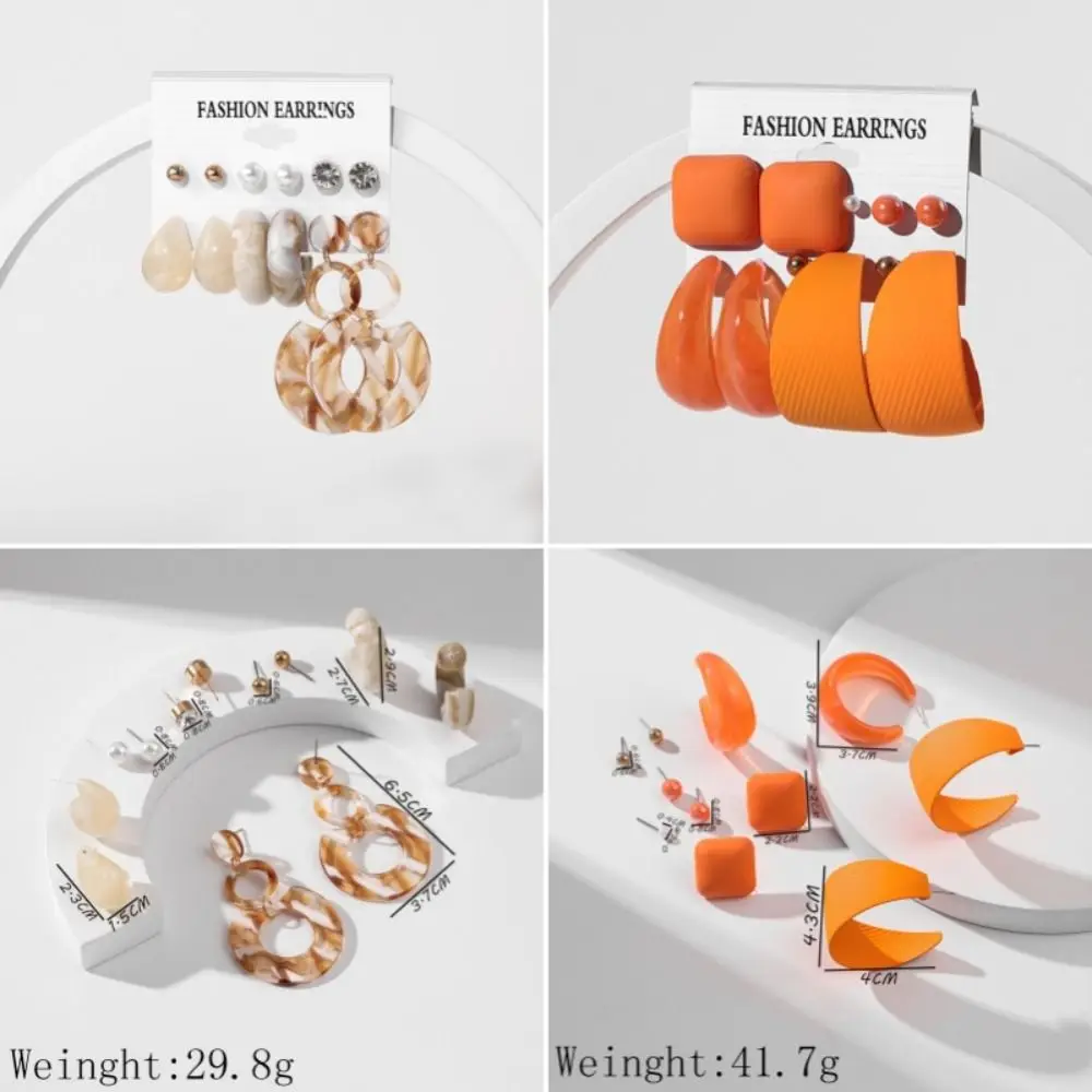 Модные акриловые серьги-цепочки ручная работа комплект преувеличенных