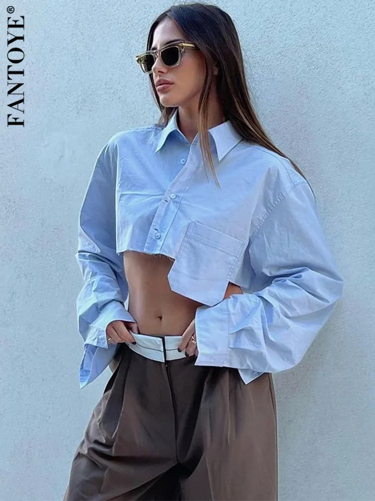 

Женский однобортный Кардиган Fantoye, белая рубашка с длинным рукавом и отложным воротником, повседневная Элегантная блузка