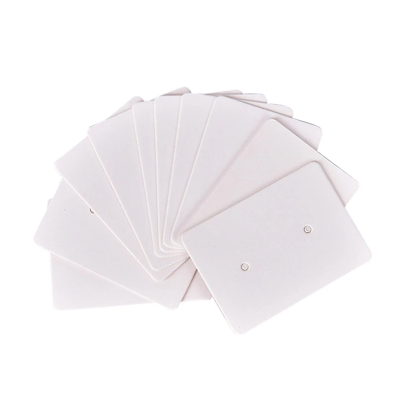 

100Pcs Blank Earrings Ear Studs Tag Paper Display Card Hanging Jewelry White