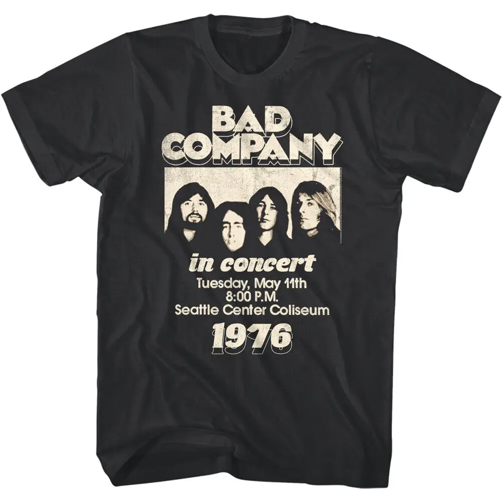 Мужская футболка с изображением рок-группы Bad Company Seattle Center колистоума 1976