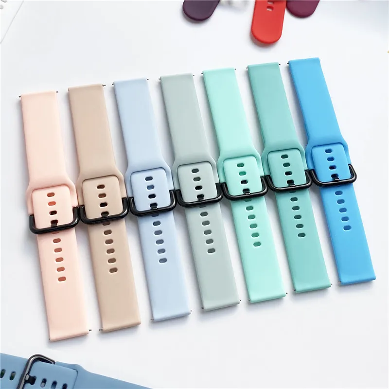 20mm 22mm Strap for Samsung Galaxy Watch 4/46mm/42mm/Active 2/correa Gear S3 Silicone Bracelet Huawei watch GT 2/2e/pro/3 Band