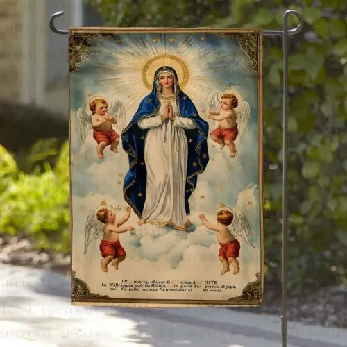 Небесный Рождественский флаг Леди Девы Мать Марии Молитвенный Рождество H