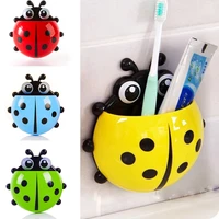 cartoon bathroom toothpaste storage box ladybug toothbrush holder animal wall suction toothpaste holder container accessories