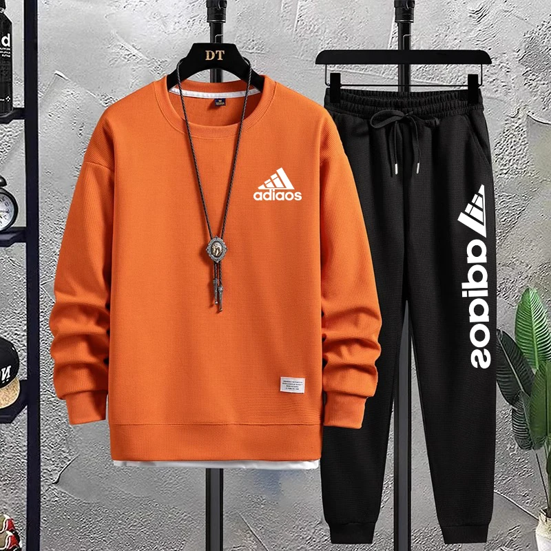 Мужская толстовка с капюшоном и круглым вырезом длинным рукавом