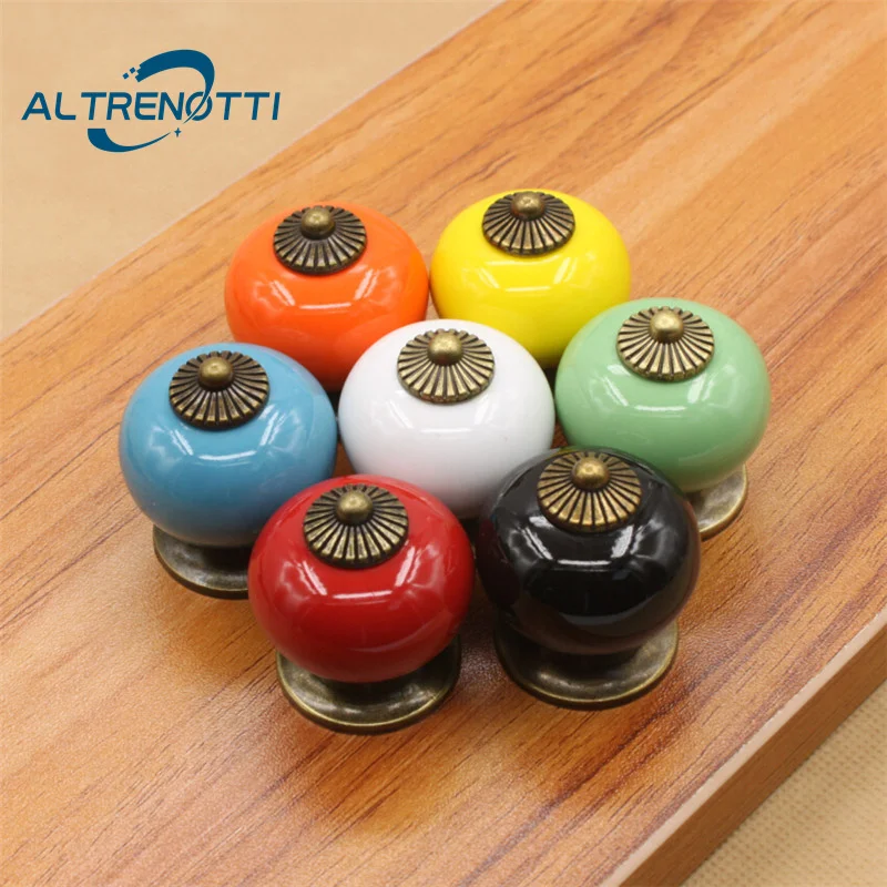 

Античная 7 цветов керамическая мультяшная детская круглая дверная ручка для мебели шкафа кухонного шкафа Ручка для шкафа