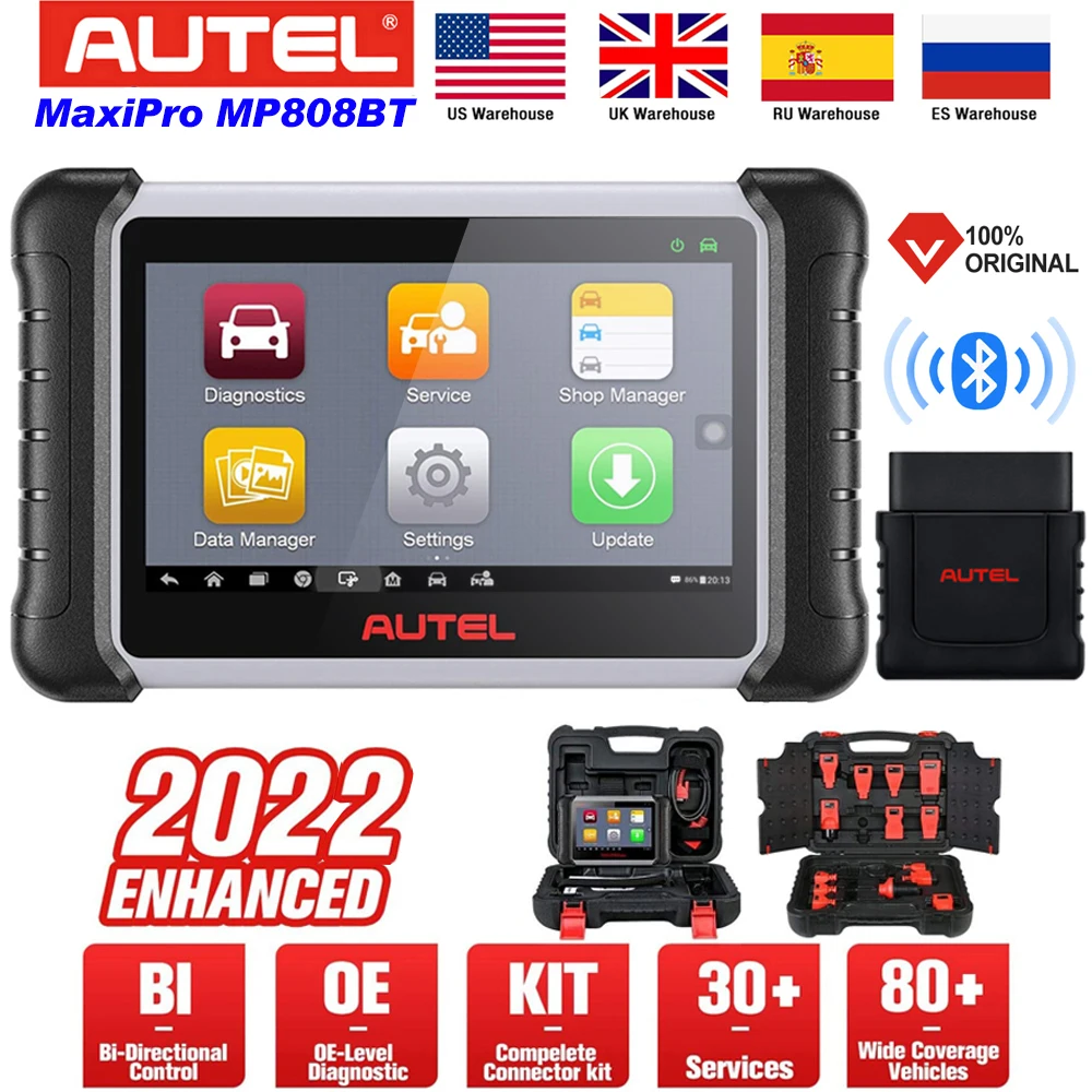 2022 Autel MaxiPRO MP808BT OBD2 автоматический диагностический сканер EPB ABS Автомобильный 30 +