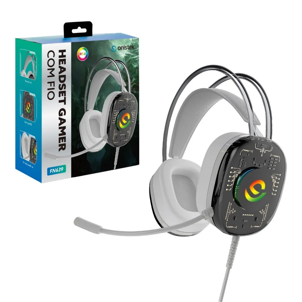 Fone гарнитура для геймеров RGB P2 USB гибкий с Fio FN639