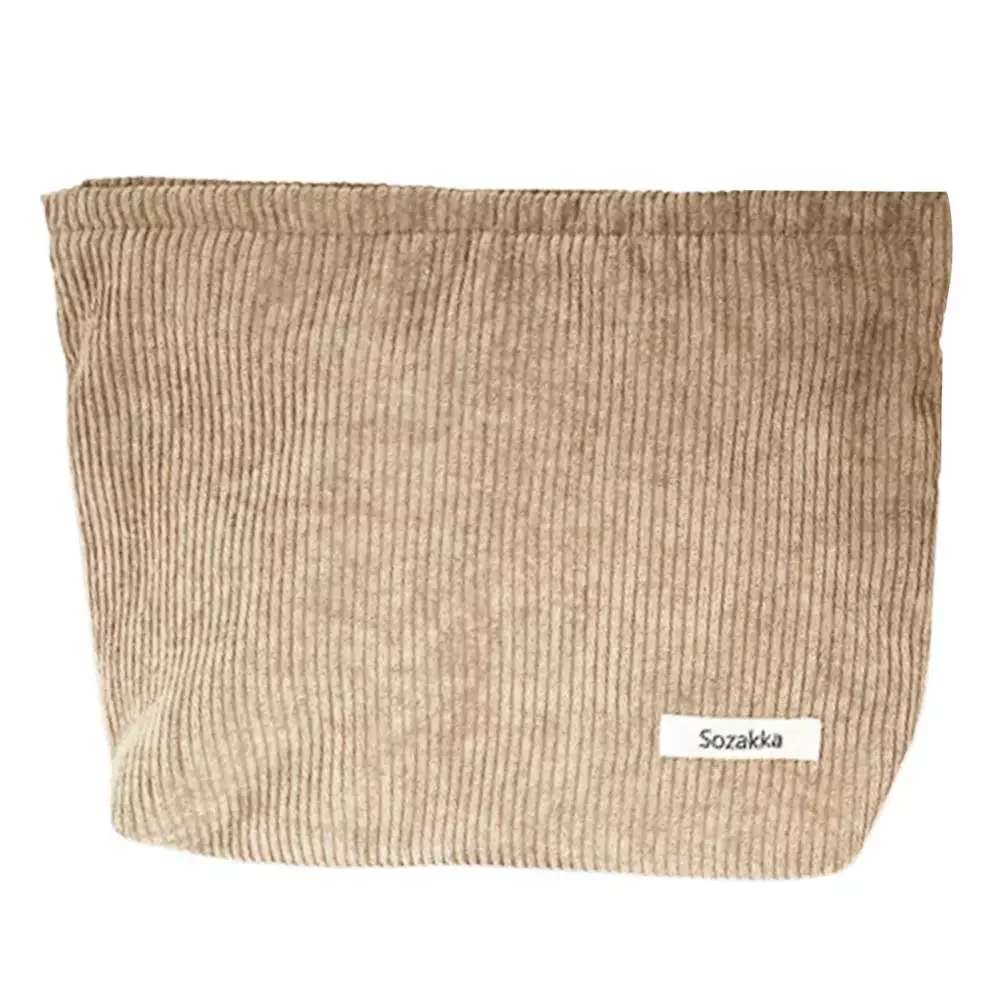 

Corduroy Women Cosmetic Bag Cotton Cloth Makeup Pouch Hand Travel Bag Lipstick Organizer Cases Fashion Zipper Clutch Purse