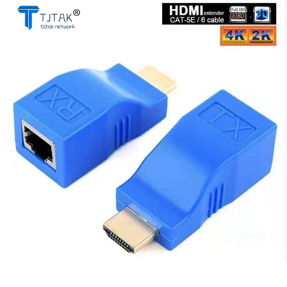 1 Pair RJ45 Ports 4k HDMI Extender HDMI Extension to 30m Over CAT5e Cat6 Network Ethernet LAN Adapter for HDTV HDPC DVD PS3 STB
