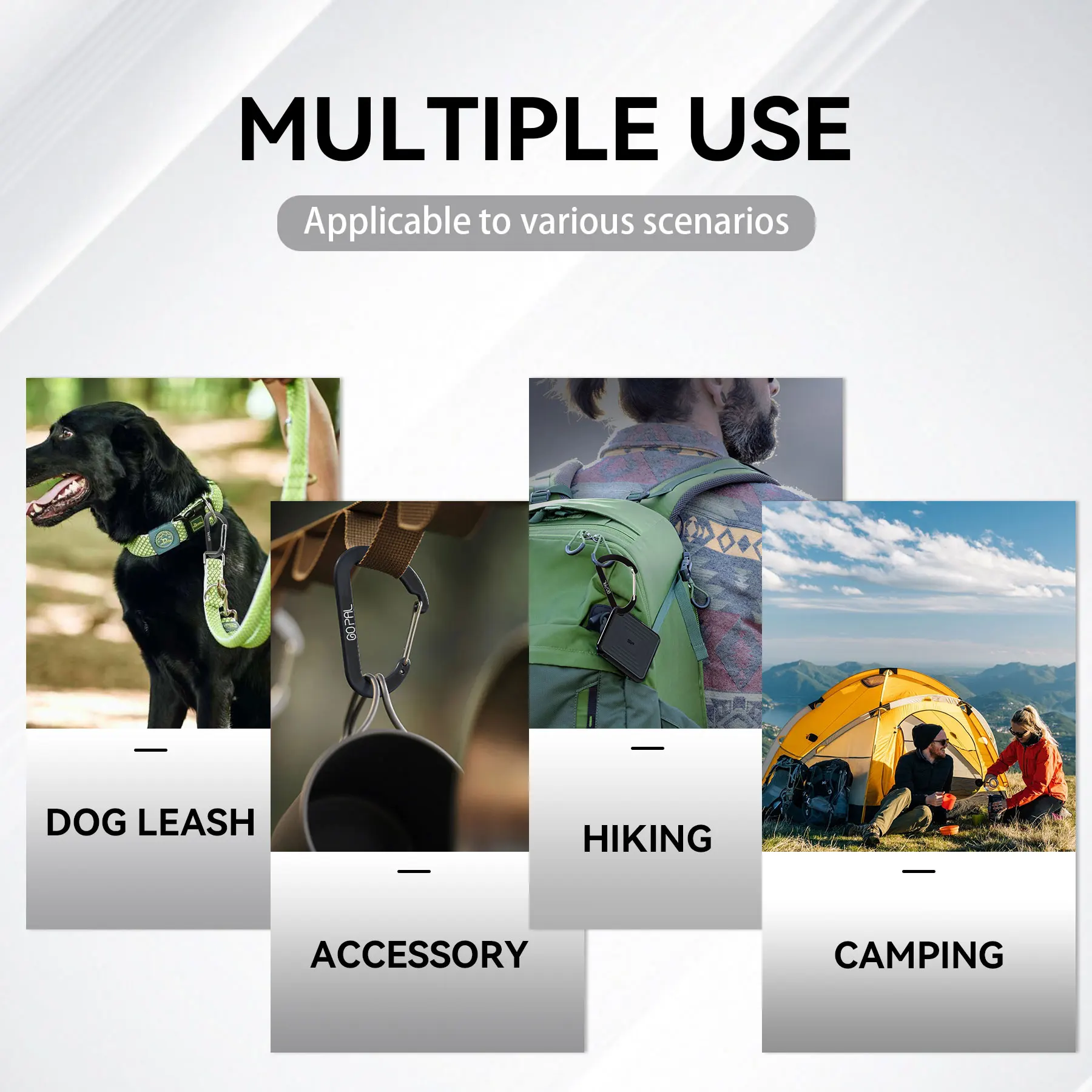 Go Pal GP02 8 шт. зажимы-карабины брелок из алюминиевого сплава зажим-карабин D-кольца