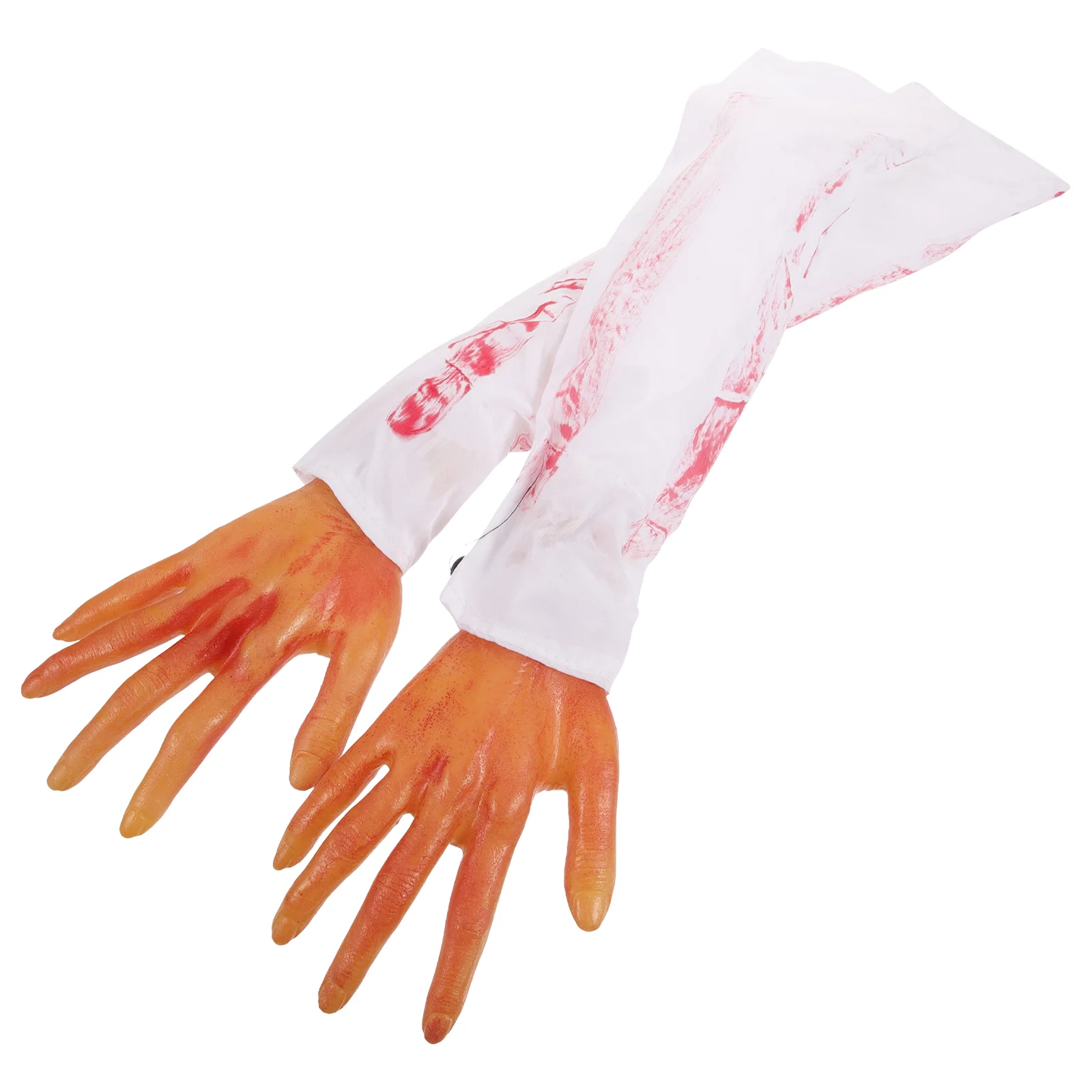 

2 pcs Halloween Fake Blood Hands Scary Fake Hands Faux Arm Hands Props
