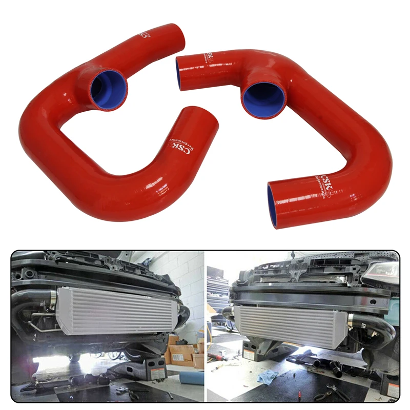 Black/Blue/Red Silicone Hoses of Twin Intercooler Fits for VW Golf R GTI 2.0T MK7 2015-2021 Audi S3 8V