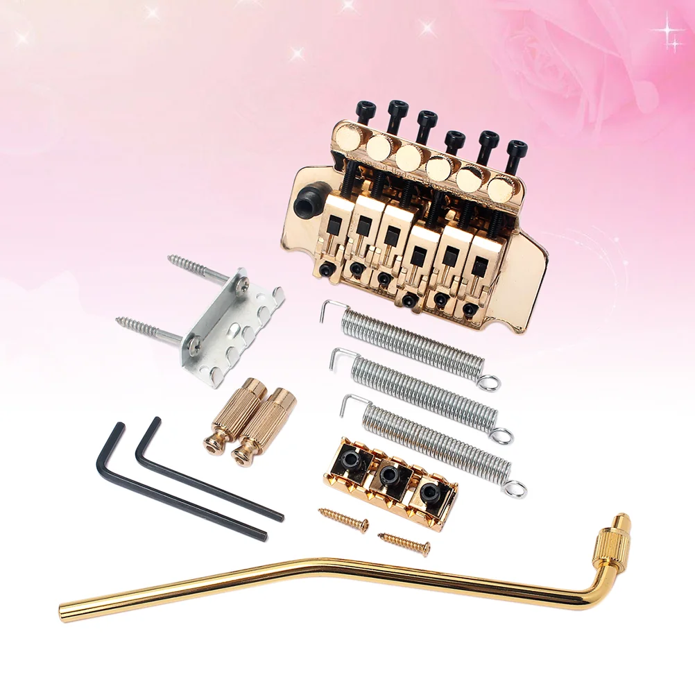 

1 Set GA504 6 String Metal Saddle Bridge Strain Plate Bridge for Musical Instrument Replacement Guitar Double Locking Tremolo