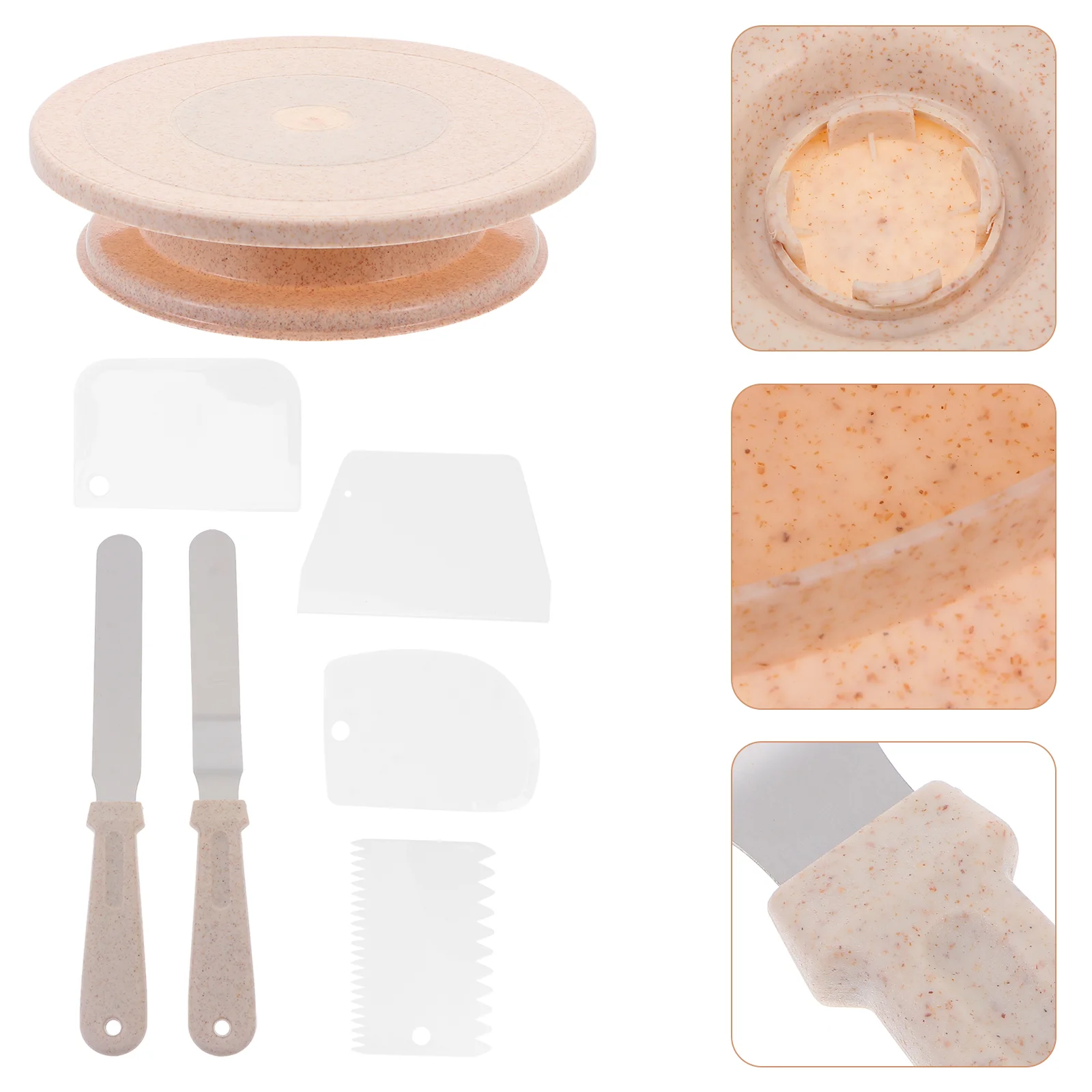 

1 Set 7pcs Durable Lightweight Safe Cake Baking Tool Cake Turntable for Baking Shop