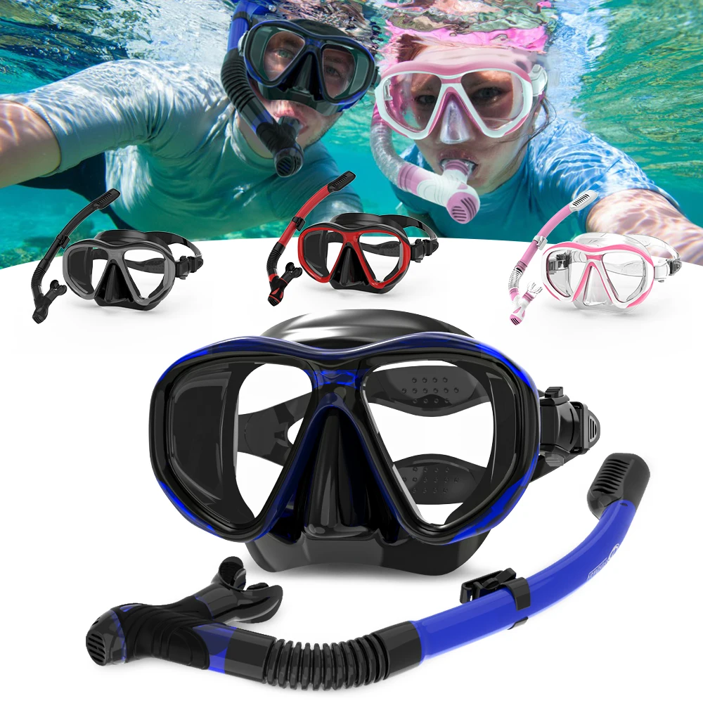 

Снаряжение для подводного плавания Findway для взрослых, маска для подводного плавания из закаленного стекла с защитой от протечек, сухая верх...