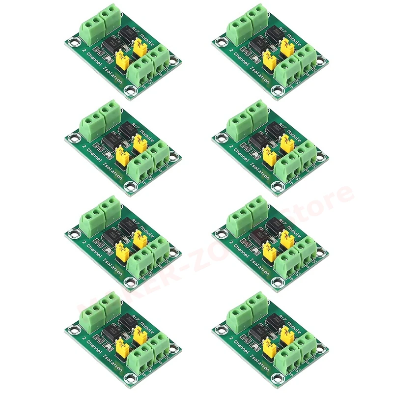 

8pcs 2CH Optocoupler PC817 2 Channel Isolation Board Voltage Converter Adapter 3.6-30V Driver Photoelectric Isolated Module