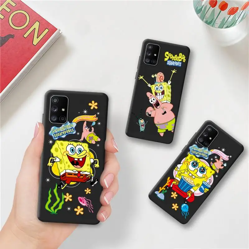 

Cartoon SpongeBob SquarePants Phone Case For Samsung Galaxy A03S A52 A13 A53 A73 A72 A12 A31 A81 A30 A32 A50 A80 A71 A51 5G