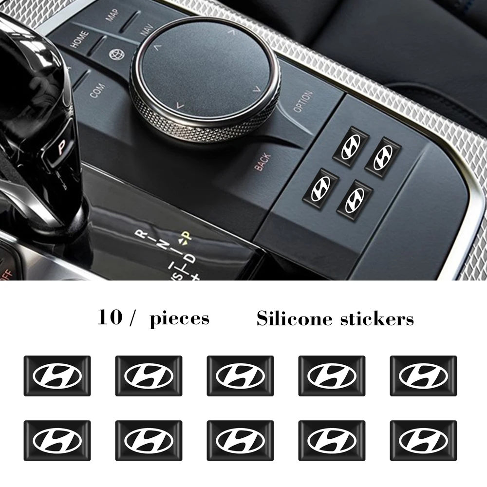 

10PCS Car Epoxy Resin Sticker Waterproof Emblem Badge Decals Auto Styling For Hyundai IX35 IX25 EV Elantra Verna I30