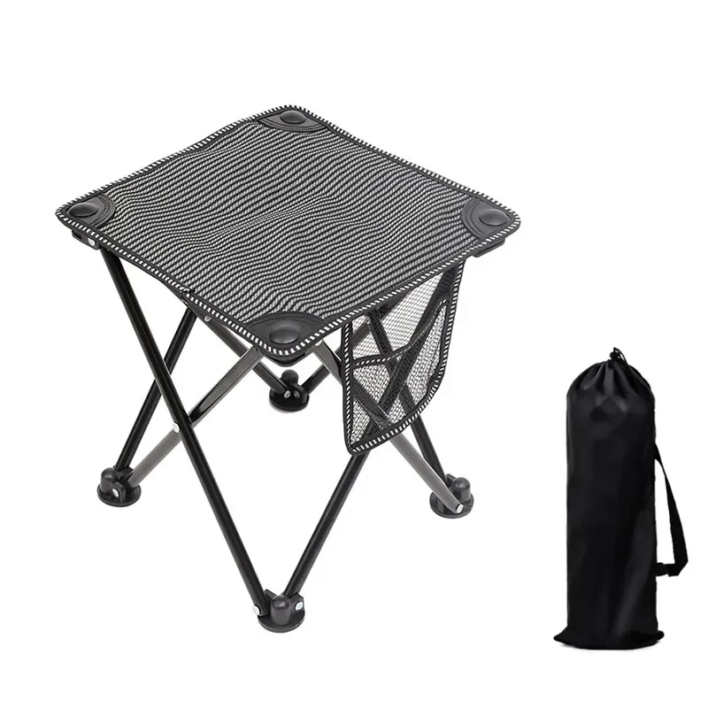

Маленький складной стул с боковым карманом, портативный уличный стул для кемпинга, для рыбалки, барбекю, пикника, пешего туризма, садоводства