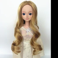 bjd wigs gold high temperature fiber long wavy hair for 13 14 16 bjd sd dd msd mdd yosd wigs doll accessories