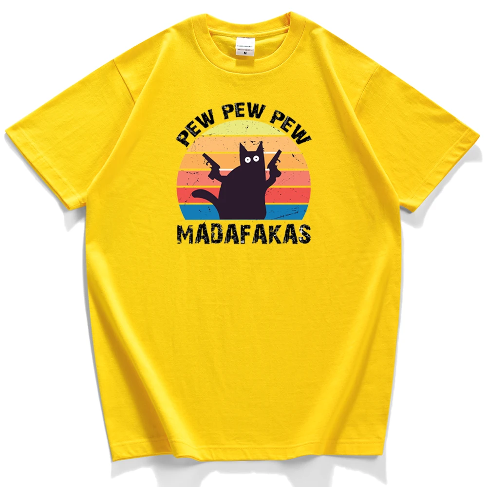 

Men's T Shirt Pew Madafakas Funny Cats Oversize Brand Clothes Fashion Hip Hop Men T-Shirts Casual Retro Streetwear Male Tshirts