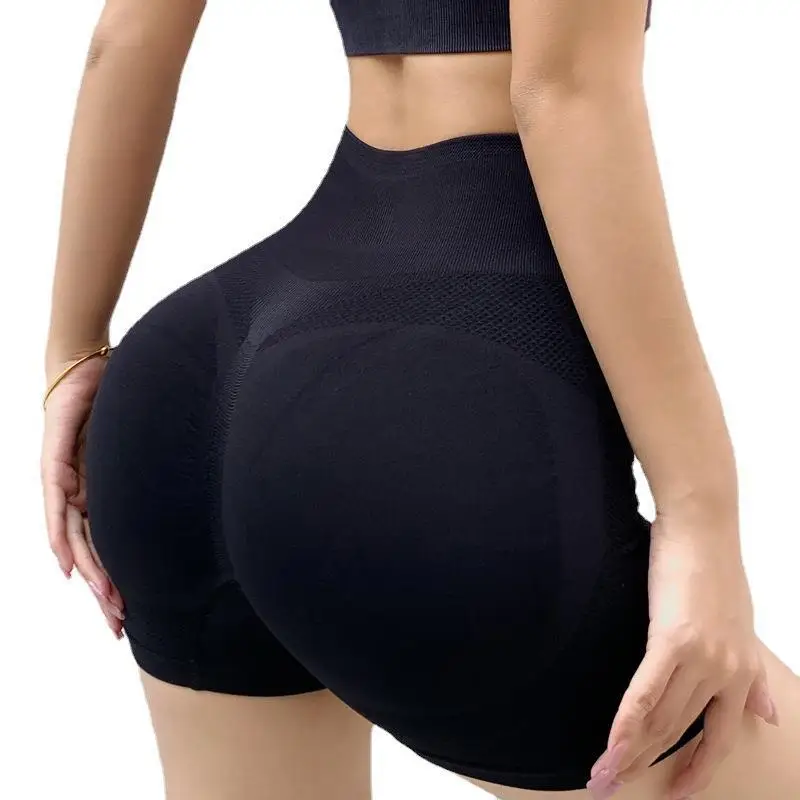 Dazzling high waist buttock lifting fitness female American peach buttock tight yoga three-point pants outside wear quick dry