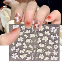 3pcs fake nails new nail stickers spelling hot selling camellia tulip relief three dimensional nail stickers beauty accessories