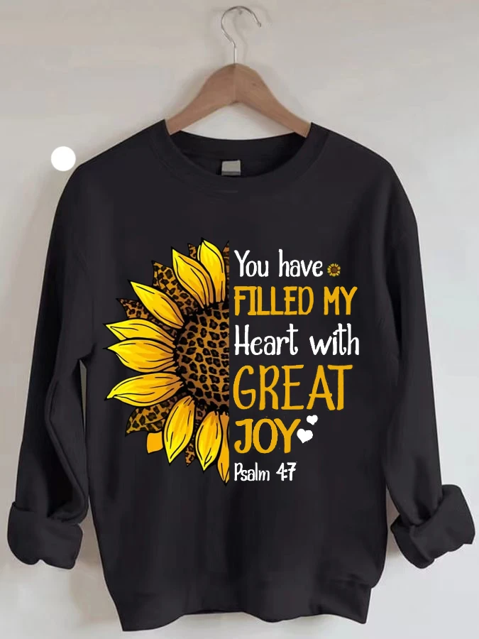 

Psalm 4:7 You Have Filled My Heart With Great Joy Crew Neck Sweatshirt
