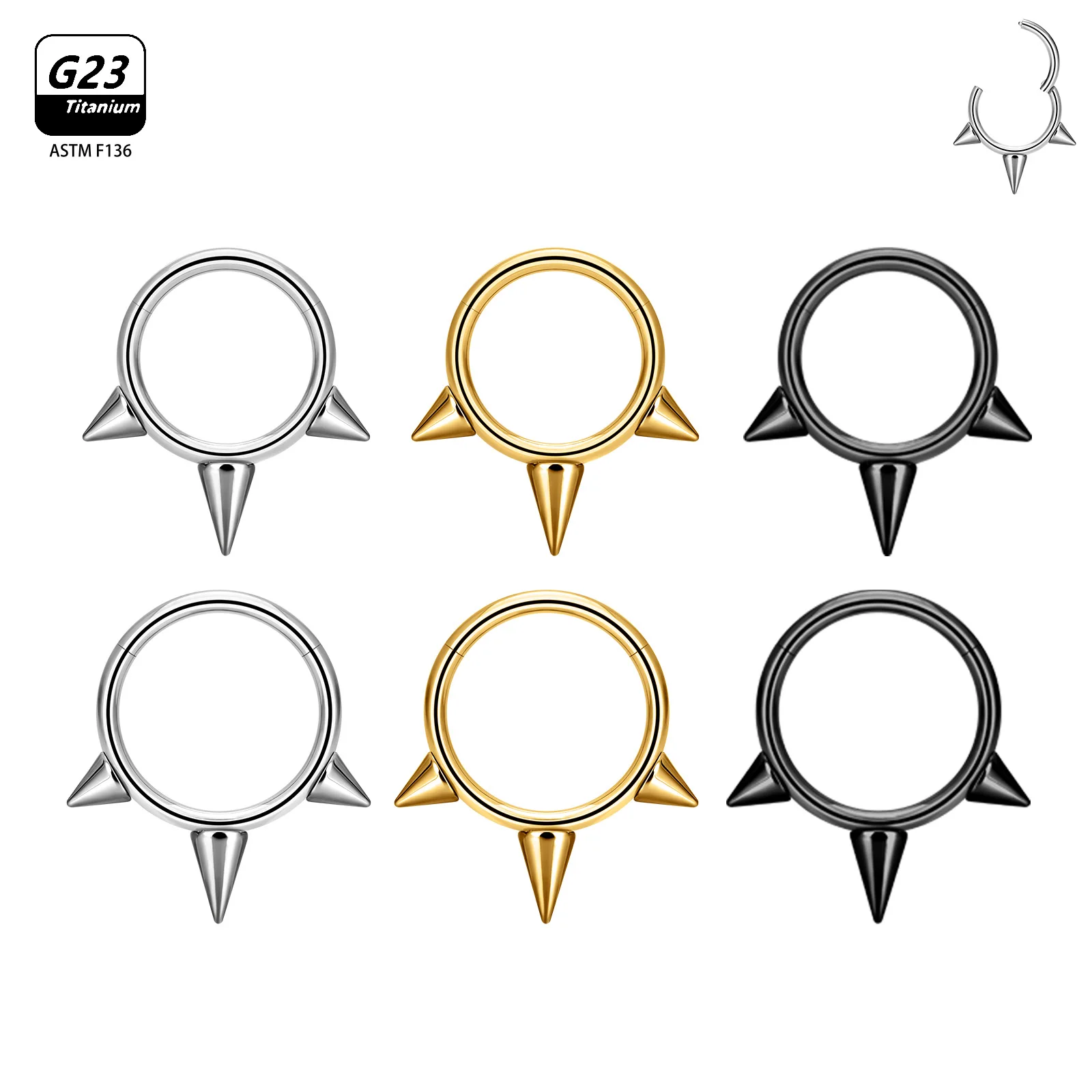 Титановое кольцо для пирсинга в носу G23