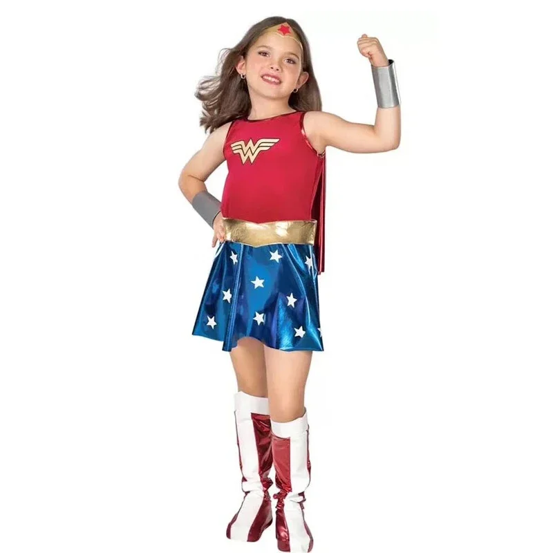 

Children's Caped Superhero Costume, Wonder Tutu Design Luxury Suit, Shirt for Little Girls, Halloween Costumes