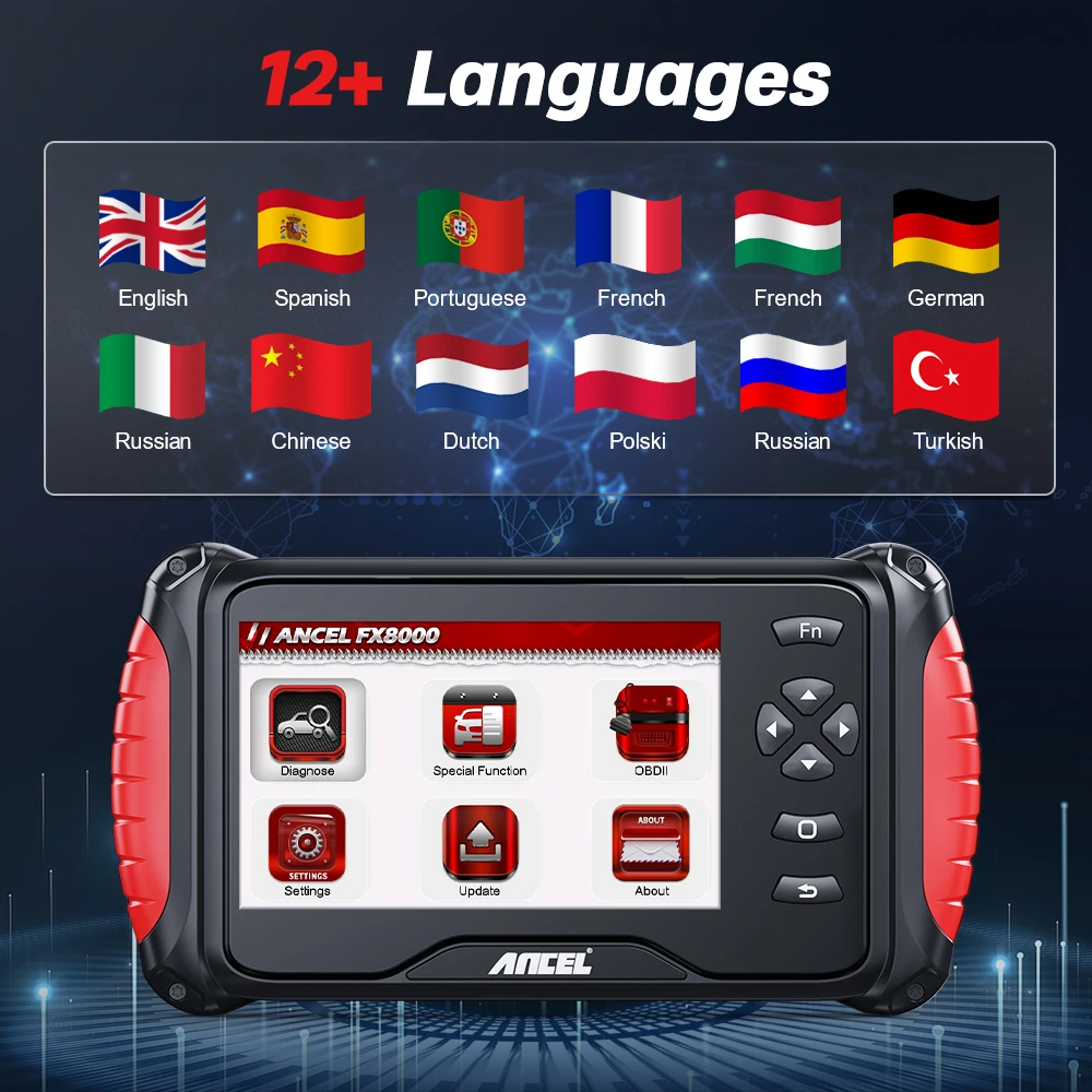 Автомобильный сканер ANCEL FX8000 OBD2 диагностический инструмент для всех систем EPB 7 +