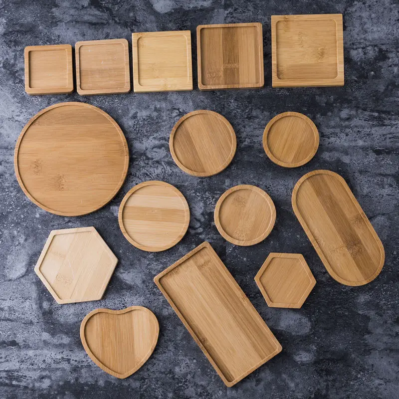 

Succulent Plant Flower Basin Tray Pot Mat Small Receptacle Bamboo Tray Bamboo Mat Flower Pot Basin Tray Waterproof Wooden Box Tr