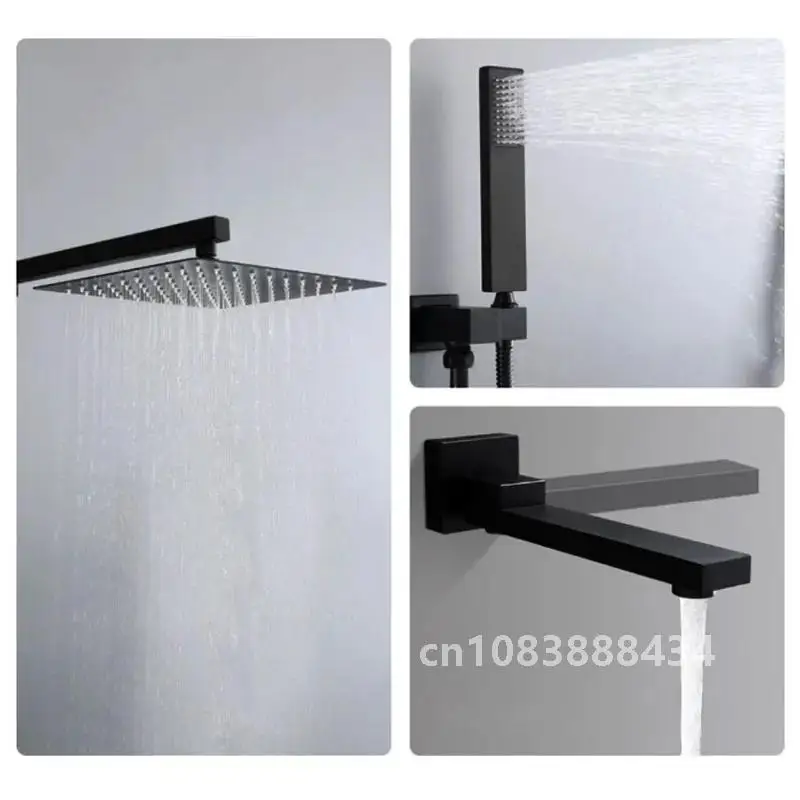 Скрытый матовый золотой душевой набор 3-ходовой смеситель для ванной комнаты