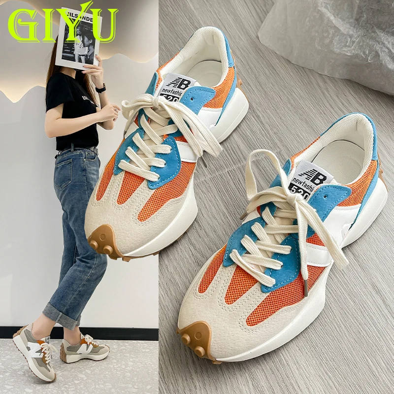 

GIYU Luxury Brand Women's Shoes Fashionable and Breathable Ms Sneakers Small Waist Daddy Shoes Female Casual Running Sports Shos