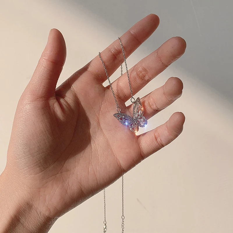 Женское ожерелье с подвеской-бабочкой простые темпераментные цепочки до ключиц