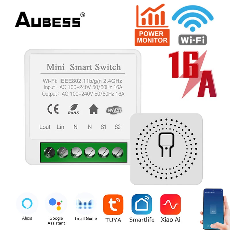 

Умный мини-выключатель Tuya 16 А с поддержкой Wi-Fi и таймером