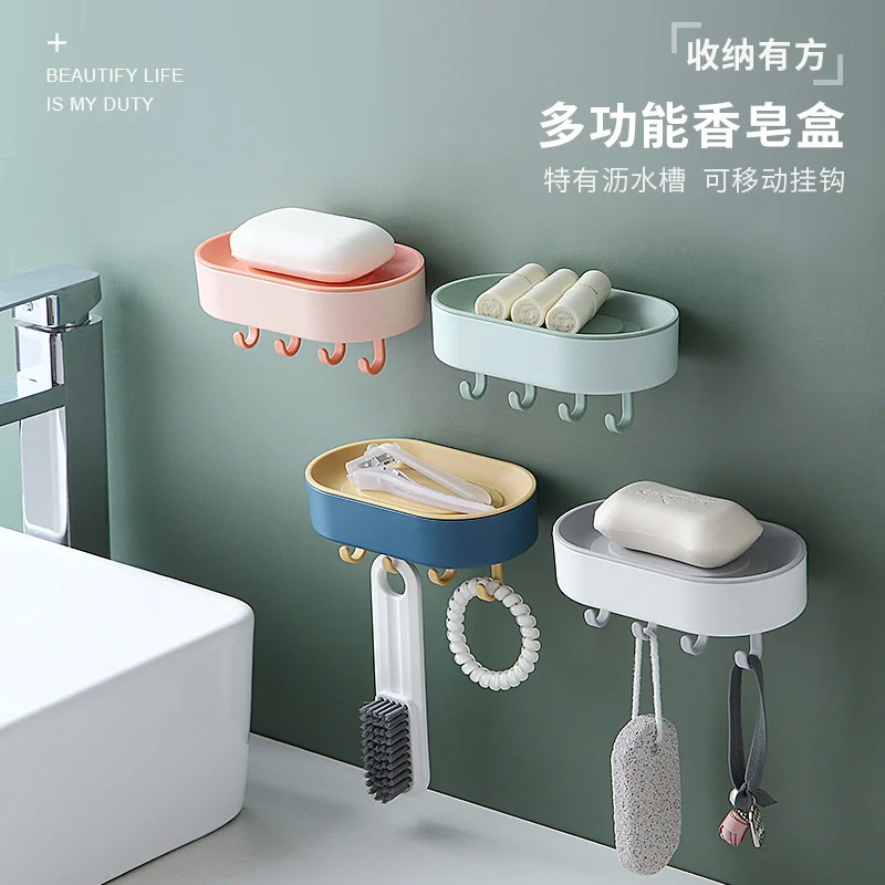 

Centralized selection of wall mounted soap box for draining and hanging toilet soap box with no hole punching bathroom soap