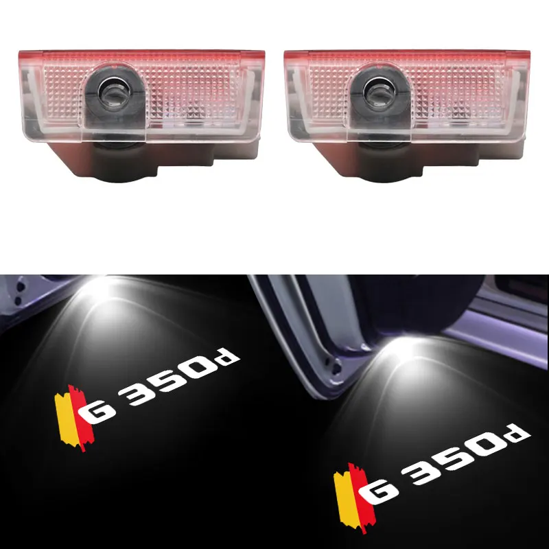 

2 шт., автомобильная светодиодная лампа-эмблема для дверей Mercedes Benz G350 d