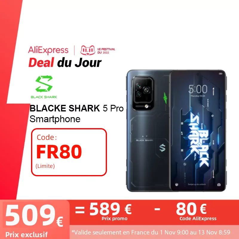 Cena Globalna Wersja Black Shark 5 Pro Snapdragon 8 Gen 1 Telefon Do Gier 108M Kamera 120W Hyper Charge 4650mAh 144Hz Samsung E4 Wyświetlacz