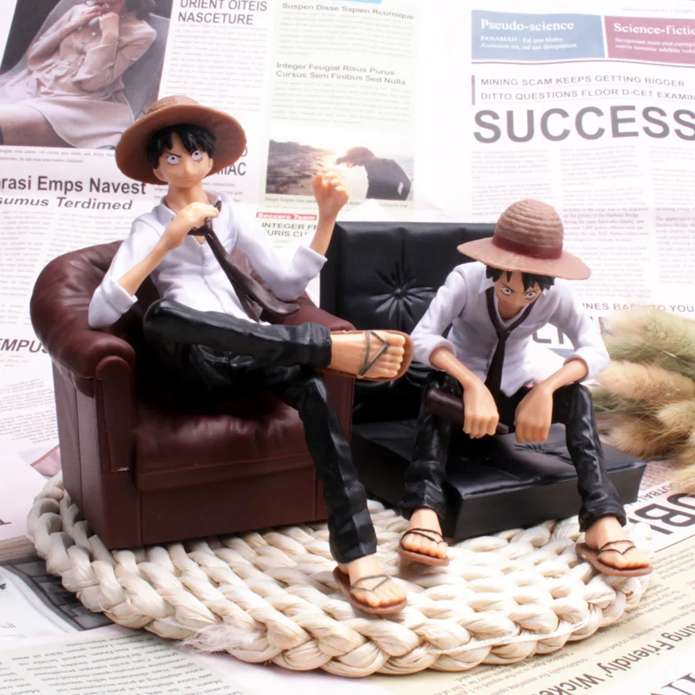 

One Piece Anime Figure sitting position Monkey D. Luffy Dolls Toys Home Car Decoration PVC Statue Action Figures Kids Gift