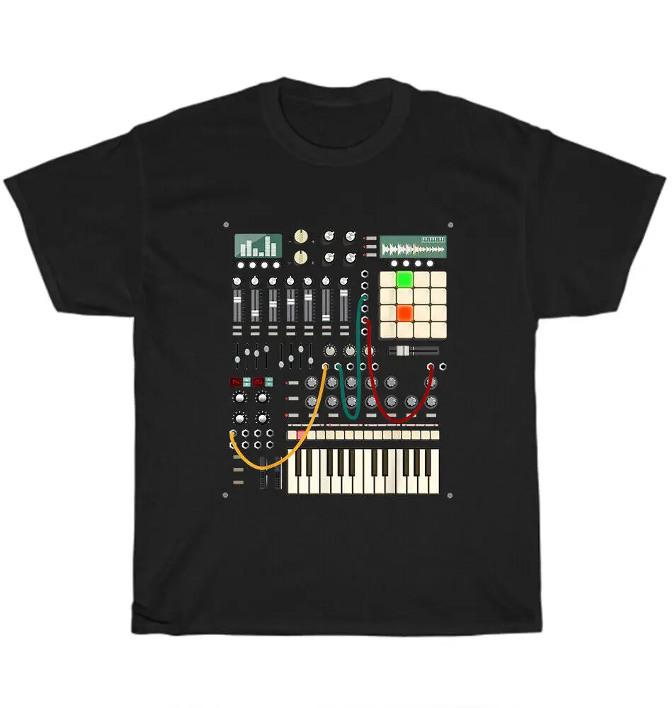 

Modern Music Producer Electronic Musician Synthesizer O-Neck Cotton T Shirt Men Casual Short Sleeve Tees Tops Harajuku