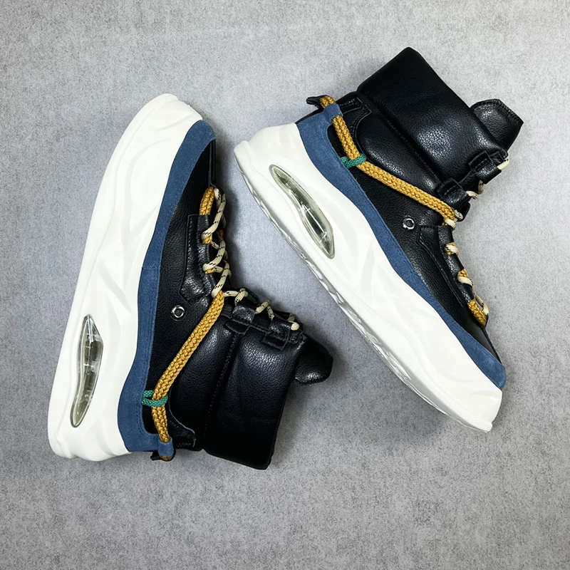 Молодежные модные высокие туфли мужские уличные ботинки в стиле панк мужская